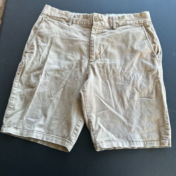 Old Navy Shorts Mens 33 Khaki Beige Ultimate Slim Flat Front Casual Zip